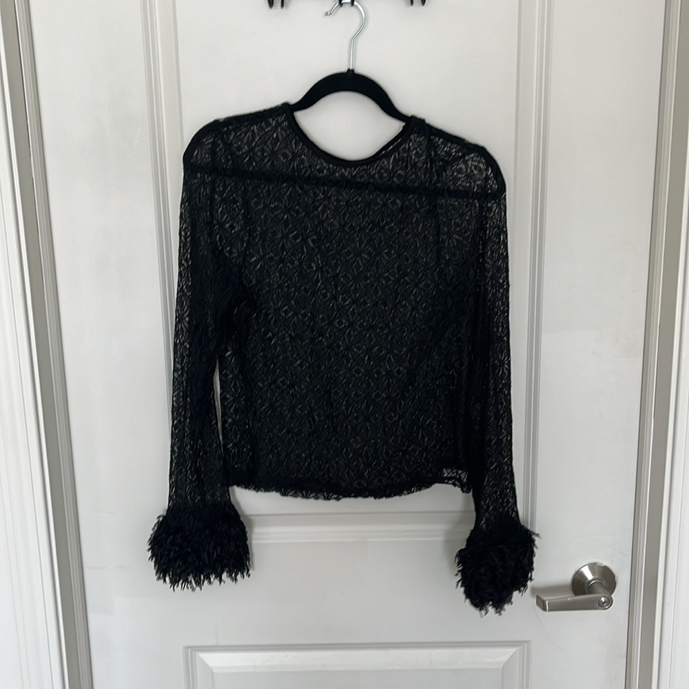 See through knit going out top